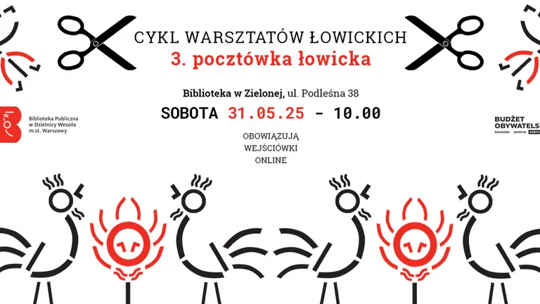 Warsztaty tworzenia pocztówek inspirowanych folklorem łowickim w Bibliotece w Zielonej