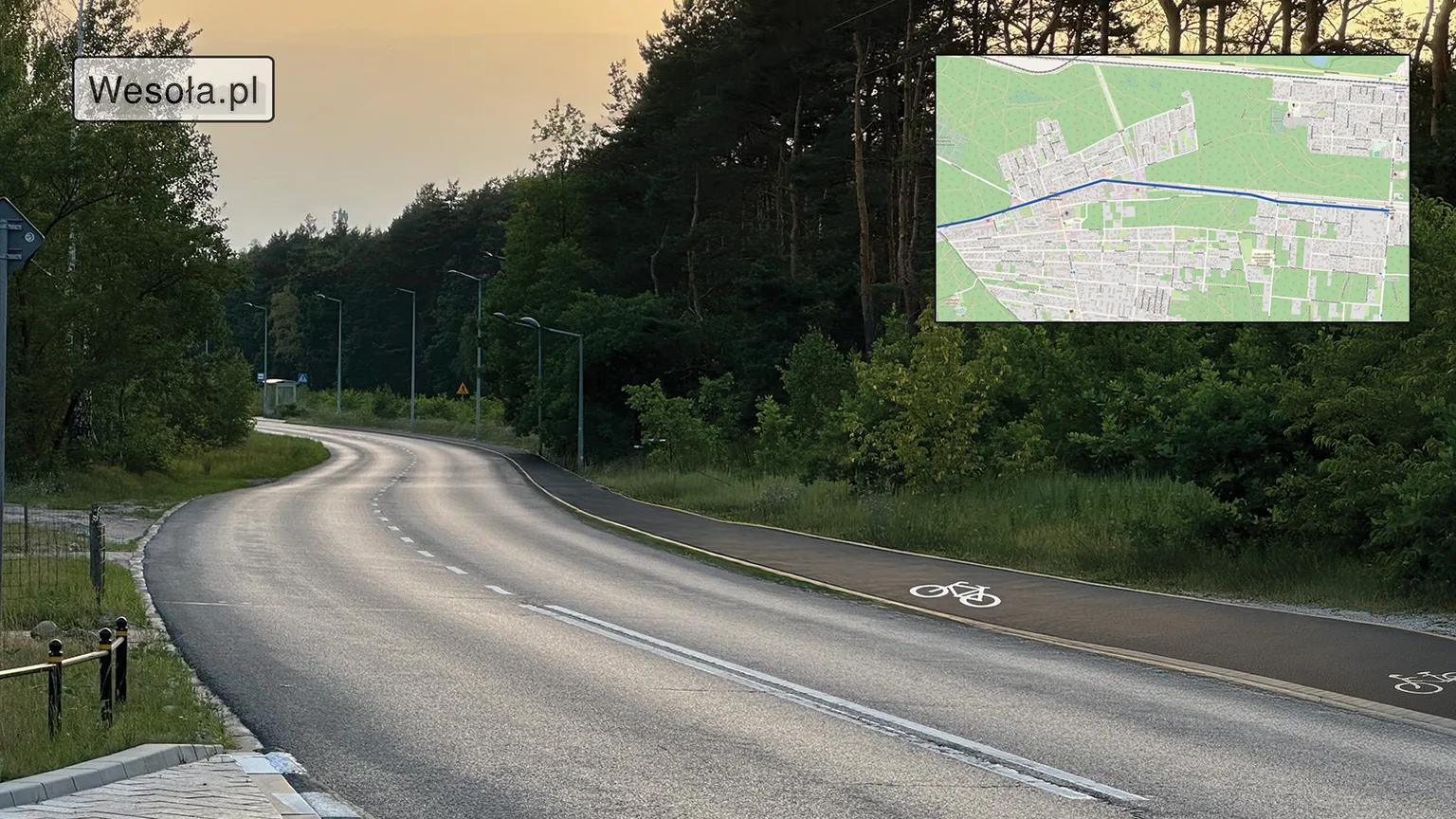 Wizualizacja drogi dla rowerów ul. Niemcewicza w Wesołej