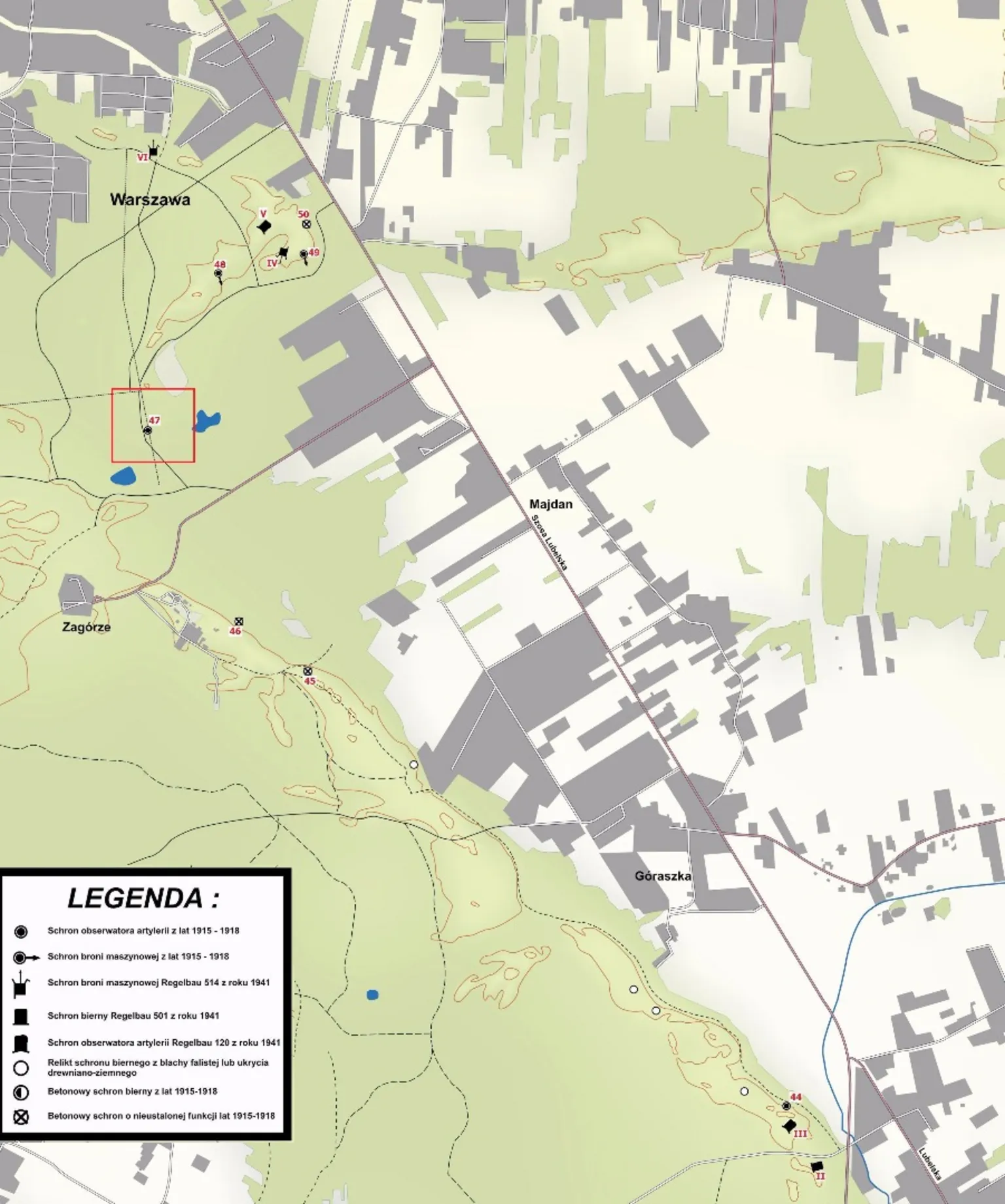 Mapa Odcinek Pohulanka-Góraszka