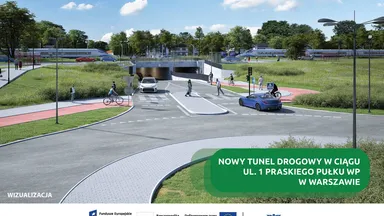 Wizualizacja tunelu w Wesołej