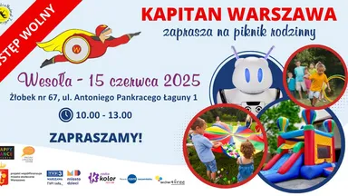 Zdjęcie do artykułu Rodzinny piknik z Kapitanem Warszawa – gry, nauka i zabawa dla wszystkich