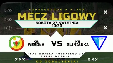 Zdjęcie do artykułu Sobotnie emocje piłkarskie: KS Wesoła vs. KS Glinianka