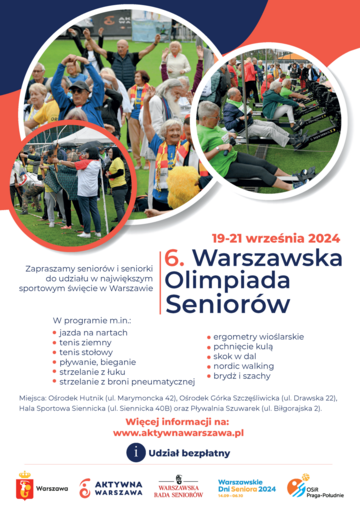 Plakat Warszawska Olimpiada Seniorów 2024