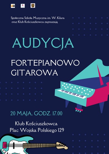 Plakat Audycja Fortepianowo-Gitarowy w Klubie Kościuszkowca