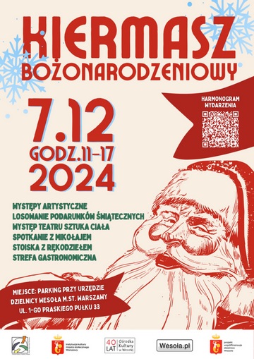 Plakat Kiermasz Bożonarodzeniowy w Wesołej