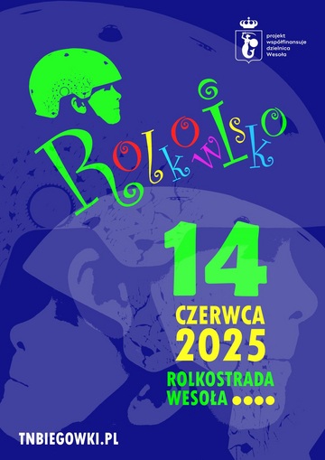 Plakat Rolkowisko 2025 – wyścigi na rolkach i nartorolkach w Wesołej