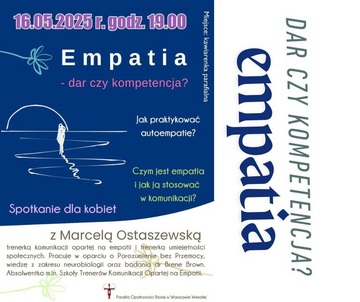 Plakat Warsztat dla kobiet z Marcelą Ostaszewską: Empatia – Dar czy Kompetencja?