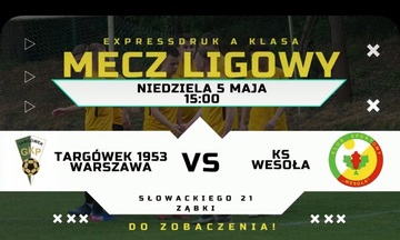 Plakat KS Wesoła vs. KS Targówek 1953