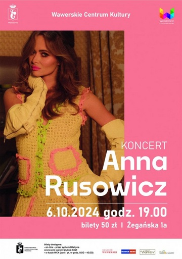 Plakat Anna Rusowicz w Wawerskim Centrum Kultury – Wieczór Pełen Retro Muzyki!