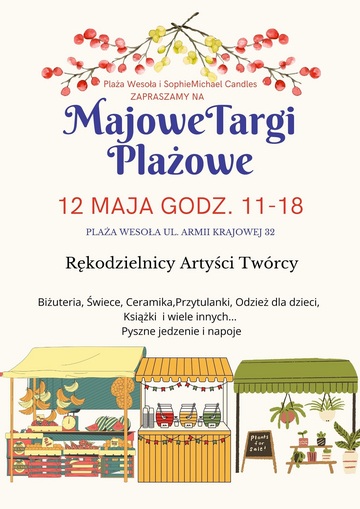 Plakat Majowe Targi Plażowe w Wesołej