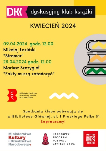 Plakat "Fakty muszą zatańczyć" - spotkanie w ramach Dyskusyjnego Klubu Książki