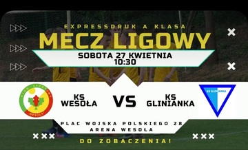Plakat Sobotnie emocje piłkarskie: KS Wesoła vs. KS Glinianka