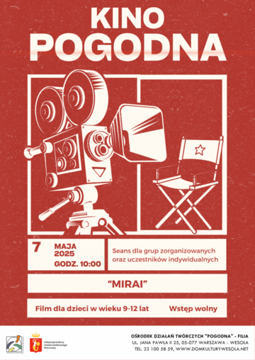 Plakat Bezpłatny seans japońskiego filmu animowanego „Mirai” w ramach Kina Pogodna