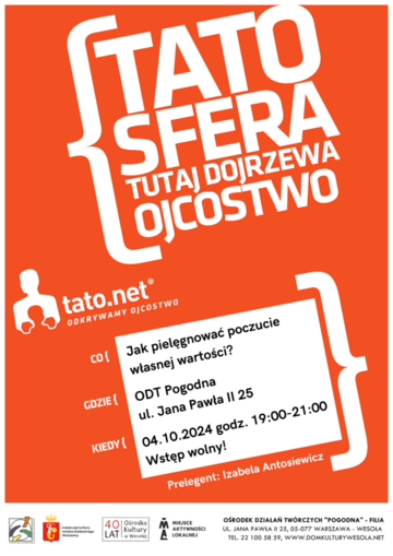 Plakat Klub Ojców Tato.net: Jak pielęgnować poczucie własnej wartości?