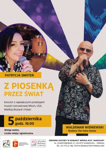 Plakat Koncert „Z piosenką przez świat” w Wesołej już w październiku