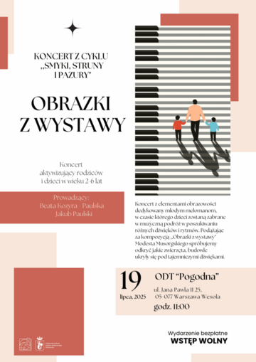 Plakat Obrazki z wystawy – koncert dla małych uszu i wielkiej wyobraźni