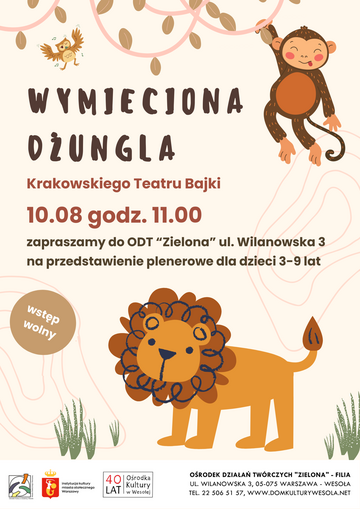 Plakat Przedstawienie „Wymieciona Dżungla” w ODT Zielona - Rozrywka dla Dzieci i Dorosłych