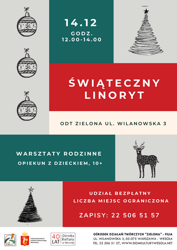 Plakat Rodzinny warsztat: Odkryj magię Świątecznego Linorytu