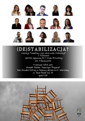 Plakat Spektakl "(De)stabilizacja" w reżyserii Magdaleny Bocianowskiej