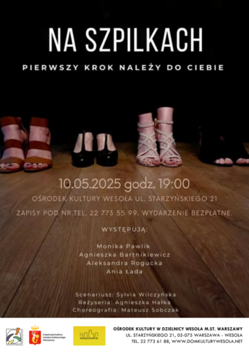 Plakat Spektakl "Na szpilkach" w Ośrodku Kultury Wesoła