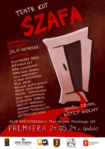 Plakat Spektakl „Szafa” w wykonaniu Teatru Kot w Klubie Kościuszkowca
