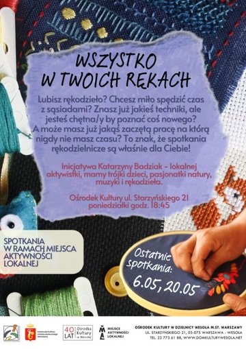 Plakat Spotkajmy się i twórzmy! Warsztaty rękodzieła w MAL