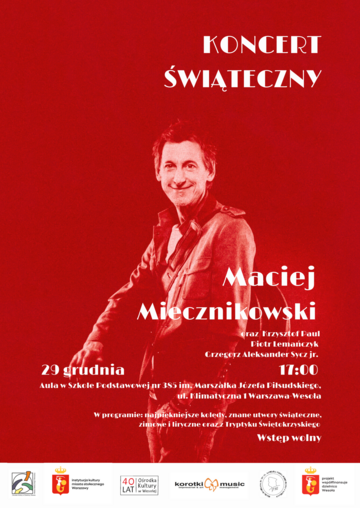 Plakat Świąteczny Koncert Macieja Miecznikowskiego w Wesołej