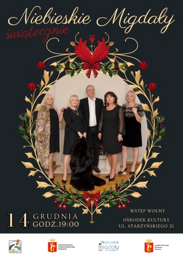 Plakat Świąteczny koncert Niebieskich Migdałów w Wesołej