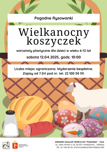 Plakat Twórcze Warsztaty Wielkanocne dla Dzieci w Ośrodku "Pogodna"