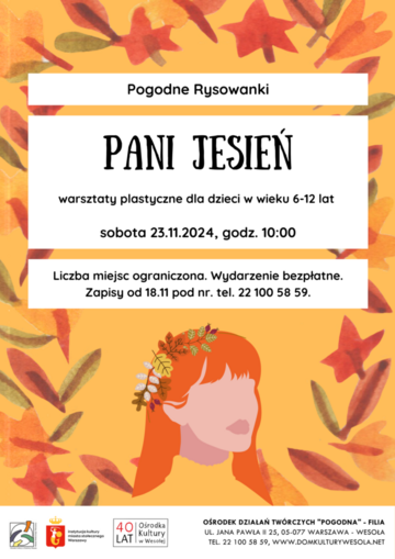 Plakat Warsztaty dla dzieci: Tworzymy Panią Jesień z recyklingu